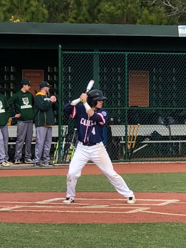 Sophomore Outfielder Hunter Brelsford at the plate against SUNY Adirondack